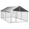 Outdoor Dog Kennel with Roof 157.5″x78.7″x59.1″