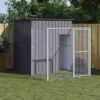 vidaXL Dog House with Run Anthracite 65″x98.8″x71.3″ Galvanized Steel